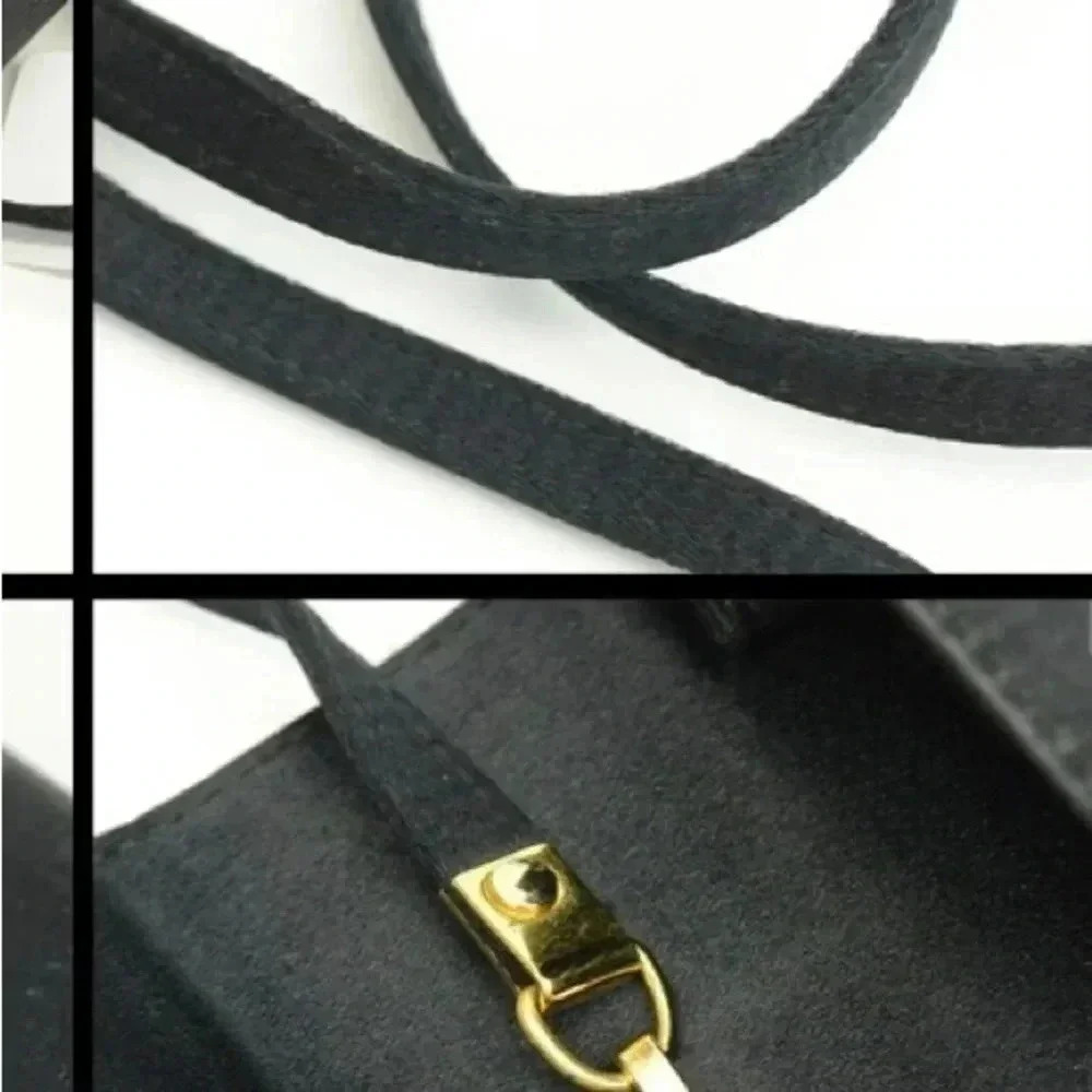 Gucci black satin vintage GP logo shoulder handbag - Picture 8 of 13
